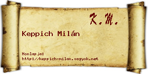 Keppich Milán névjegykártya